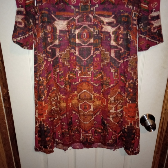 Tory Burch Aztec Silk Midi Length Dress women's size 8 - Picture 3 of 8